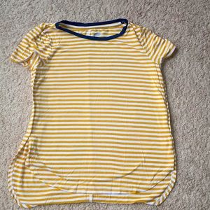 Yellow and white striped shirt